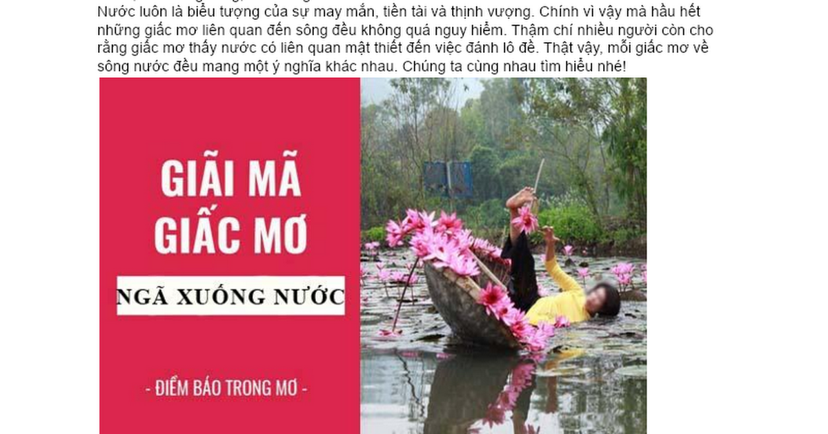 Chìm xuống nước trong mơ