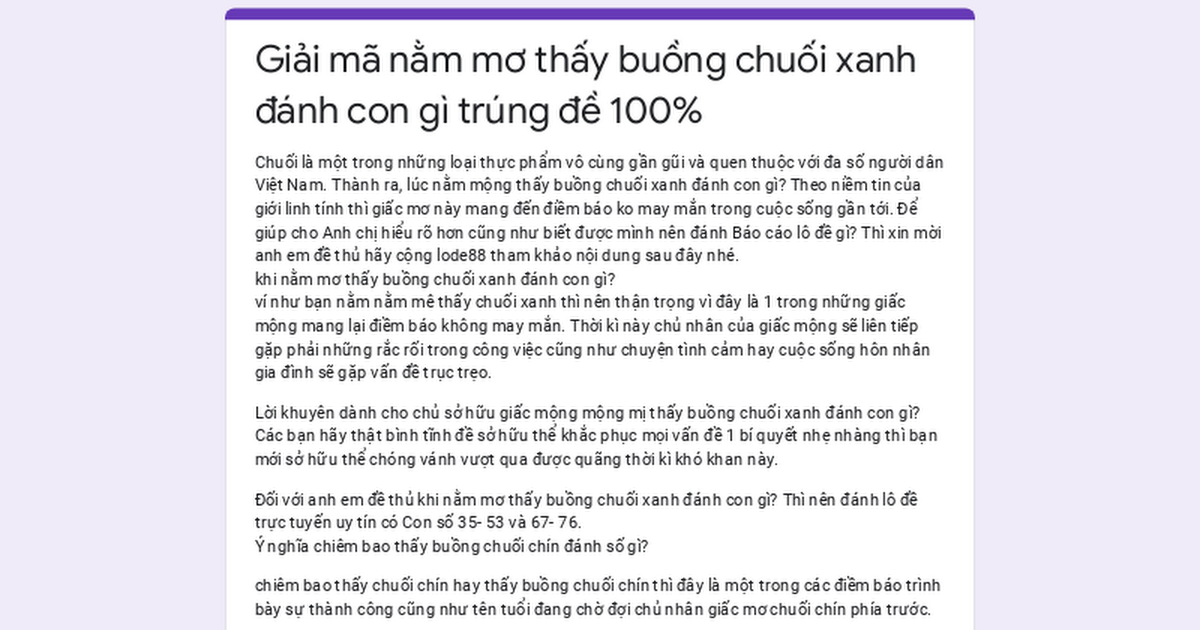Giải mã giấc mơ chuối xanh