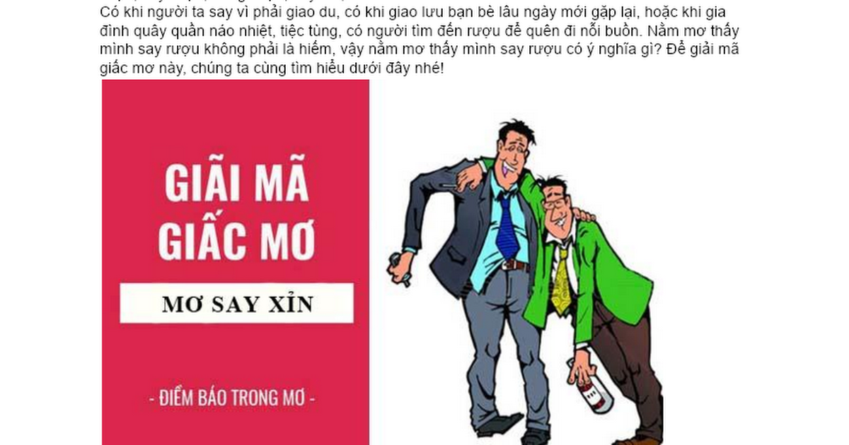 Nằm mơ thấy say rượu
